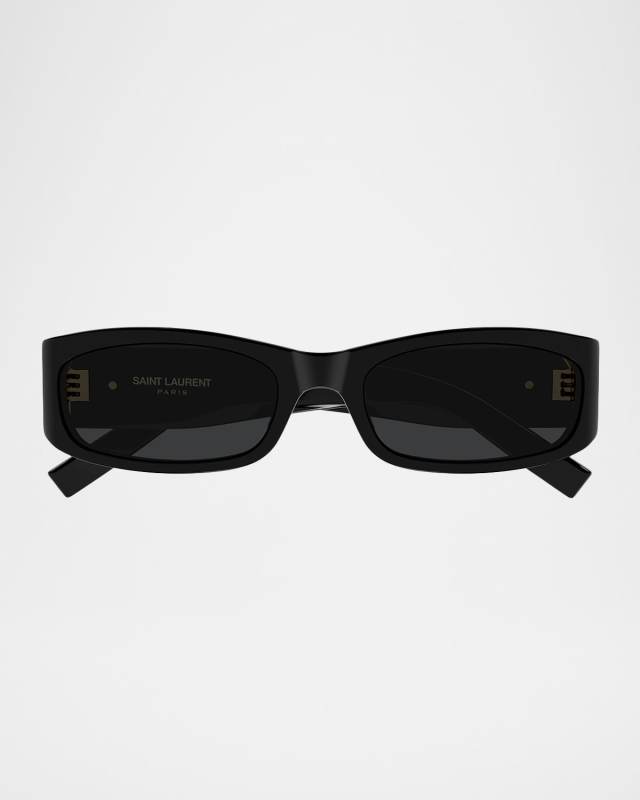 YSL 55mm Rectangular Acetate Sunglasses